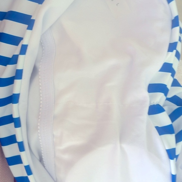 Blue and White Striped Women’s Swimsuit - Picture 3 of 4